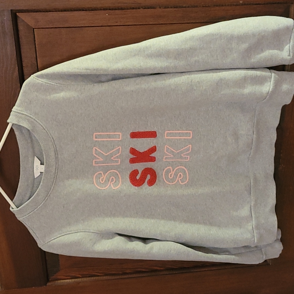 1901 Ski Graphic Gray Pullover Sweatshirt Size L